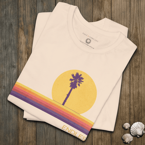 Endless Vibes 70s Sunset Palm Tee | Retro Coastal Graphic Tee | Ultra - Soft Eco - Friendly Graphic Tee