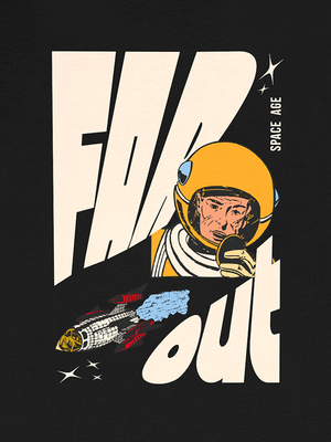Far Out Tee | Vintage Space Age Graphic T-Shirt | Ultra-Soft Eco-Friendly Graphic Tee