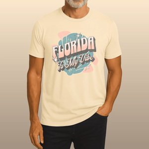 Florida Is My Vibe T-Shirt | Vintage Coastal Tee | Ultra - Soft Eco - Friendly Graphic Tee