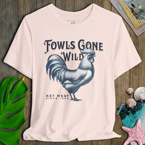 Fowls Gone Wild Rooster Tee – Key West Edition - Salt + Threads Co.