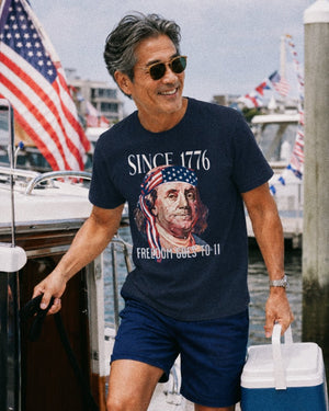 Franklin Goes to 11 Tee | Freedom Rock Since 1776 Tee | Ultra - Soft Eco - Friendly Graphic Tee