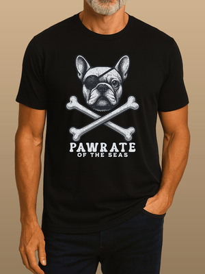 French Bulldog First Mate T-Shirt | Cap’n First Mate Eco - Friendly Pirate Dog Graphic Tee | Ultra - Soft Eco - Friendly Graphic Tee