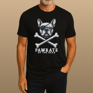 French Bulldog First Mate T-Shirt | Cap’n First Mate Eco - Friendly Pirate Dog Graphic Tee | Ultra - Soft Eco - Friendly Graphic Tee
