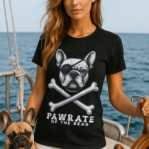 French Bulldog First Mate T-Shirt | Pirate Dog Tee | Ultra - Soft Eco - Friendly Graphic Tee