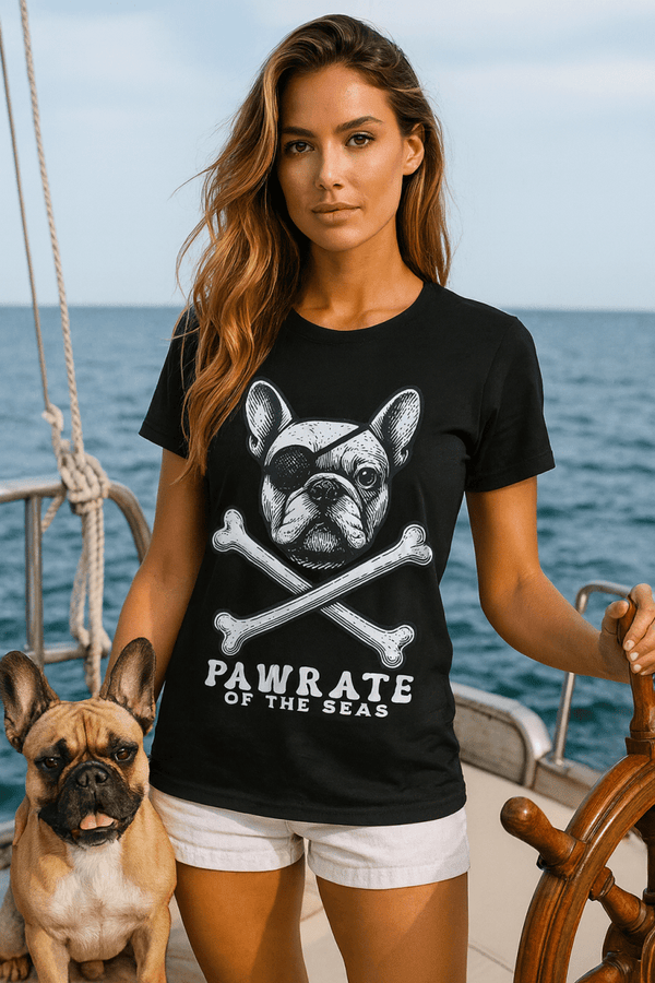 French Bulldog First Mate T-Shirt | Pirate Dog Tee | Ultra - Soft Eco - Friendly Graphic Tee