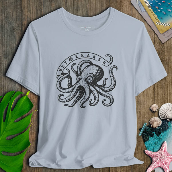 Get Kraken T-Shirt | Ultra - Soft Sustainable Vintage Graphic Tee | Ultra - Soft Eco - Friendly Graphic Tee