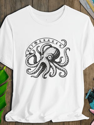 Get Kraken T-Shirt | Ultra - Soft Sustainable Vintage Graphic Tee | Ultra - Soft Eco - Friendly Graphic Tee