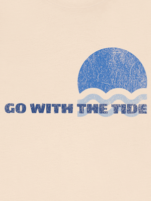 Go With the Tide Tee | Vintage Sun and Waves Graphic T-Shirt | Ultra-Soft Eco-Friendly Graphic Tee