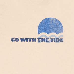 Go With the Tide Tee | Vintage Sun and Waves Graphic T-Shirt | Ultra-Soft Eco-Friendly Graphic Tee