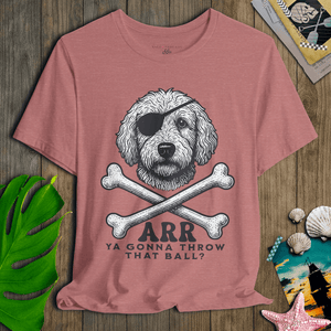 Golden Doodle First Mate T-Shirt | Cap’n First Mate Eco - Friendly Pirate Dog Graphic Tee | Ultra - Soft Eco - Friendly Graphic Tee