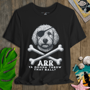 Golden Doodle First Mate T-Shirt | Cap’n First Mate Eco - Friendly Pirate Dog Graphic Tee | Ultra - Soft Eco - Friendly Graphic Tee