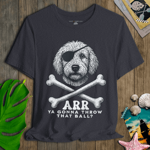 Golden Doodle First Mate T-Shirt | Cap’n First Mate Eco - Friendly Pirate Dog Graphic Tee | Ultra - Soft Eco - Friendly Graphic Tee