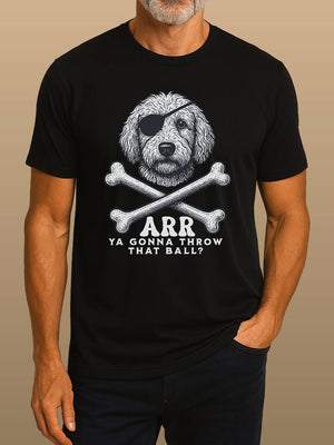 Golden Doodle First Mate T-Shirt | Cap’n First Mate Eco - Friendly Pirate Dog Graphic Tee | Ultra - Soft Eco - Friendly Graphic Tee