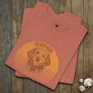 Golden Hour Tee | Vintage Retriever Sunset Tee | Ultra-Soft Eco-Friendly Graphic Tee