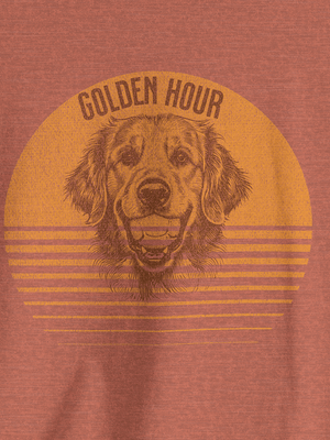 Golden Hour Tee | Vintage Retriever Sunset Tee | Ultra-Soft Eco-Friendly Graphic Tee