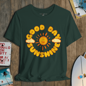 Good Day Sunshine T-Shirt | Vintage Coastal Graphic Tee | Ultra - Soft Eco - Friendly Graphic Tee
