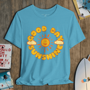 Good Day Sunshine T-Shirt | Vintage Coastal Graphic Tee | Ultra - Soft Eco - Friendly Graphic Tee