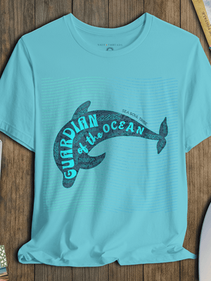 Guardian of the Ocean Dolphin T-Shirt | Soft Sustainable Coastal Graphic Tee | Ultra - Soft Eco - Friendly Graphic Tee