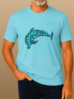 Guardian of the Ocean Dolphin T-Shirt | Soft Sustainable Coastal Graphic Tee | Ultra - Soft Eco - Friendly Graphic Tee