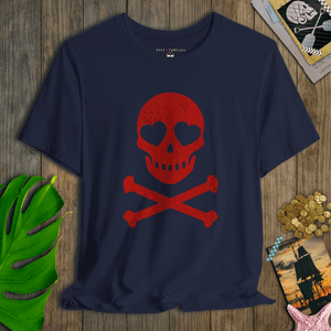 Heart Eyes Skull Tee | Vintage Pirate Crossbones Coastal Graphic | Ultra - Soft Eco - Friendly Graphic Tee