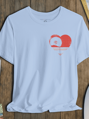 Heart of the Coast T-Shirt | Minimalist Ocean Sunset Coastal Graphic Tee | Ultra - Soft Eco - Friendly Graphic Tee