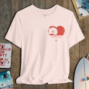 Heart of the Coast T-Shirt | Minimalist Ocean Sunset Coastal Graphic Tee | Ultra - Soft Eco - Friendly Graphic Tee