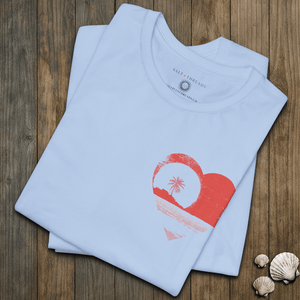Heart of the Coast T-Shirt | Minimalist Ocean Sunset Coastal Graphic Tee | Ultra - Soft Eco - Friendly Graphic Tee