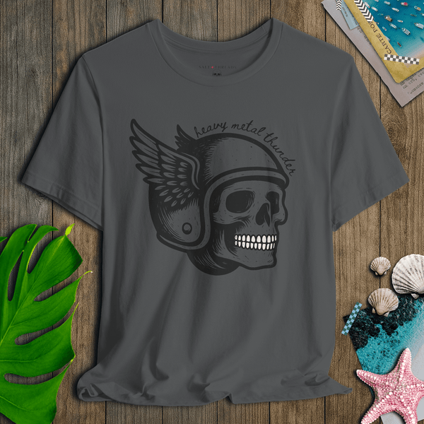 Heavy Metal Thunder Skull T-Shirt | Ultra - Soft Eco - Friendly Graphic Tee | Ultra - Soft Eco - Friendly Graphic Tee