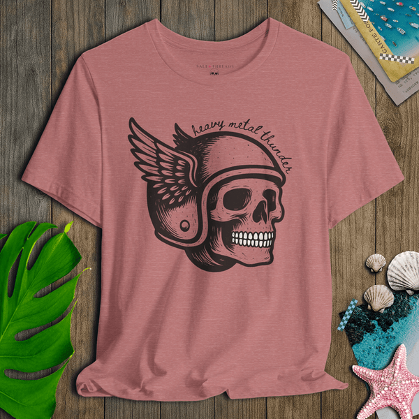 Heavy Metal Thunder Skull T-Shirt | Ultra - Soft Eco - Friendly Graphic Tee | Ultra - Soft Eco - Friendly Graphic Tee