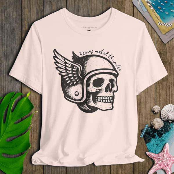 Heavy Metal Thunder Skull T-Shirt | Ultra - Soft Eco - Friendly Graphic Tee | Ultra - Soft Eco - Friendly Graphic Tee