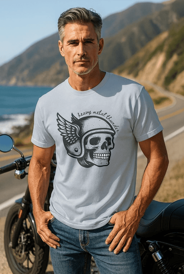 Heavy Metal Thunder Skull T-Shirt | Ultra - Soft Eco - Friendly Graphic Tee | Ultra - Soft Eco - Friendly Graphic Tee
