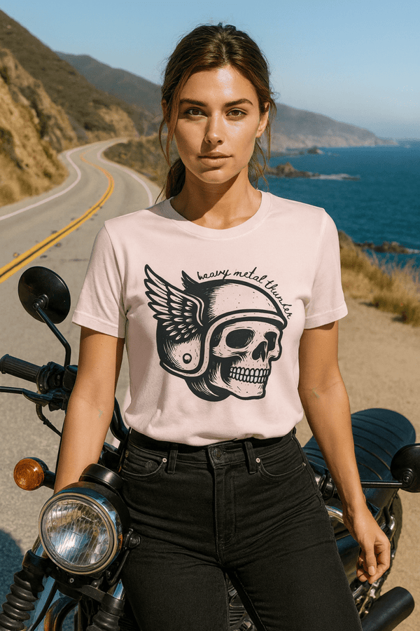 Heavy Metal Thunder Skull T-Shirt | Ultra - Soft Eco - Friendly Graphic Tee | Ultra - Soft Eco - Friendly Graphic Tee
