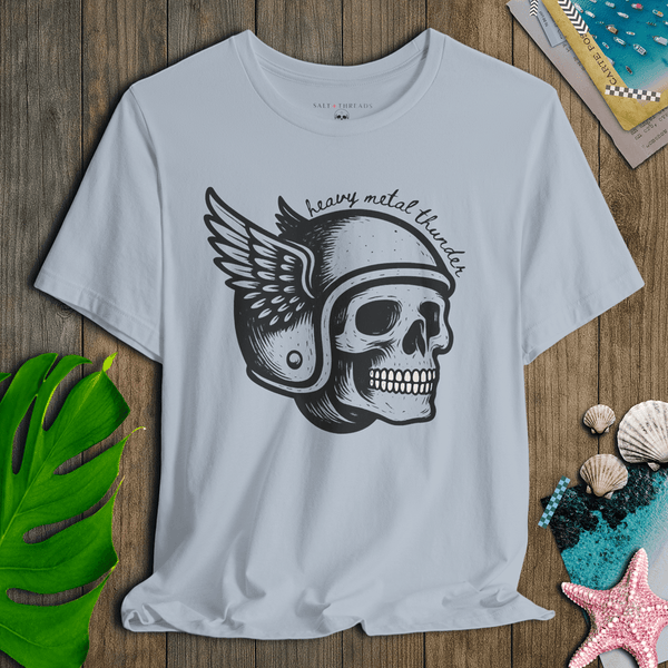 Heavy Metal Thunder Skull T-Shirt | Ultra - Soft Eco - Friendly Graphic Tee | Ultra - Soft Eco - Friendly Graphic Tee