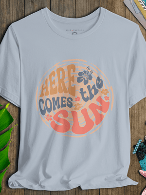 Here Comes the Sun T-Shirt | Ultra - Soft Planet - Friendly Coastal Graphic Tee | Ultra - Soft Eco - Friendly Graphic Tee