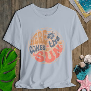 Here Comes the Sun T-Shirt | Ultra - Soft Planet - Friendly Coastal Graphic Tee | Ultra - Soft Eco - Friendly Graphic Tee