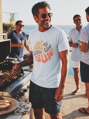 Here Comes the Sun Tee | Ultra - Soft Planet - Friendly Coastal Graphic Tee | Ultra - Soft Eco - Friendly Graphic Tee