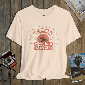 High Noon Tacos Tee | Tacos and Cold Beer Shirt | Ultra - Soft Eco - Friendly Graphic Tee