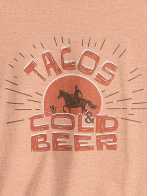 High Noon Tacos Tee | Tacos and Cold Beer Shirt | Ultra-Soft Eco-Friendly Graphic Tee