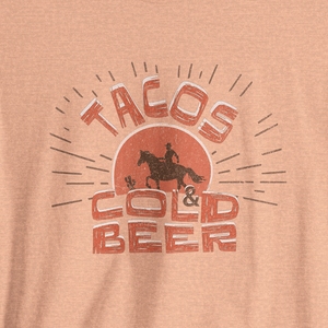 High Noon Tacos Tee | Tacos and Cold Beer Shirt | Ultra-Soft Eco-Friendly Graphic Tee