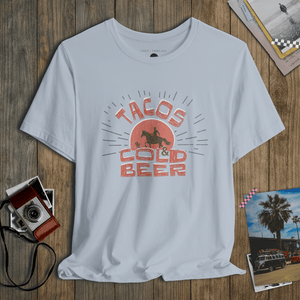 High Noon Tacos Tee | Tacos and Cold Beer Shirt | Ultra - Soft Eco - Friendly Graphic Tee