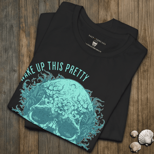 I Didn’t Wake Up This Pretty Tee | Road Worn Skull Bike Week Graphic | Ultra - Soft Eco - Friendly Graphic Tee