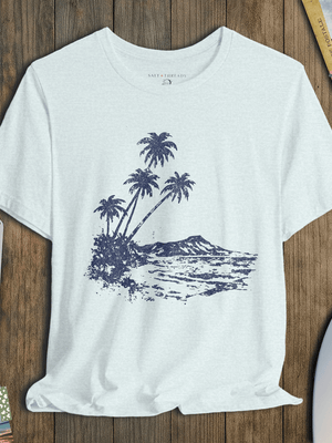 Island Air Tee | Faded Coastal Escape | Ultra - Soft Eco - Friendly Graphic Tee