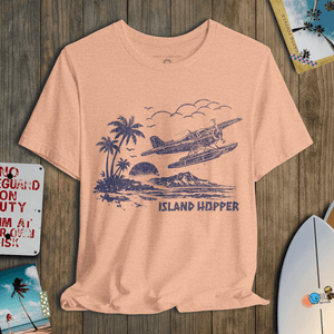 Island Hopper Postcard Tee | Vintage Seaplane Escape | Ultra - Soft Eco - Friendly Graphic Tee