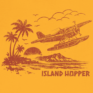 Island Hopper Postcard Tee | Vintage Seaplane Escape | Ultra - Soft Eco - Friendly Graphic Tee