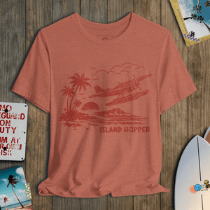 Island Hopper Postcard Tee | Vintage Seaplane Escape | Ultra - Soft Eco - Friendly Graphic Tee