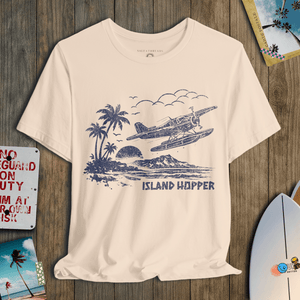 Island Hopper Postcard Tee | Vintage Seaplane Escape | Ultra - Soft Eco - Friendly Graphic Tee
