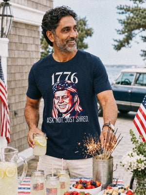 JFK Ask Not Just Shred Tee | 1776 Patriotic Rock Tee | Ultra - Soft Eco - Friendly Graphic Tee