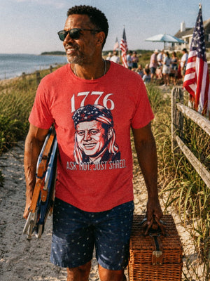 JFK Ask Not Just Shred Tee | 1776 Patriotic Rock Tee | Ultra - Soft Eco - Friendly Graphic Tee