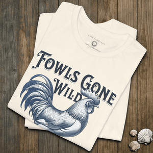 Key West Rooster T-Shirt | Fowls Gone Wild Ultra - Soft Coastal Graphic Tee | Ultra - Soft Eco - Friendly Graphic Tee