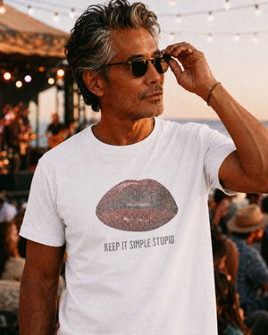KISS Keep It Simple Lips Tee | Vintage Rock Rule Tee | Ultra - Soft Eco - Friendly Graphic Tee